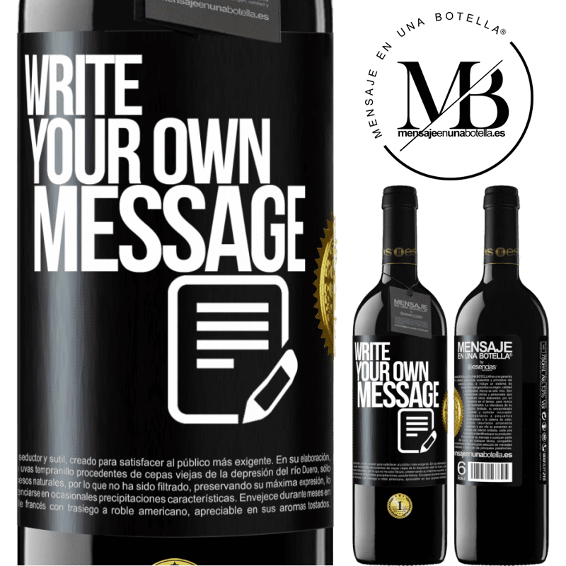 39,95 € Free Shipping | Red Wine RED Edition MBE Reserve Write your own message Black Label. Customizable label Reserve 12 Months Harvest 2016 Tempranillo