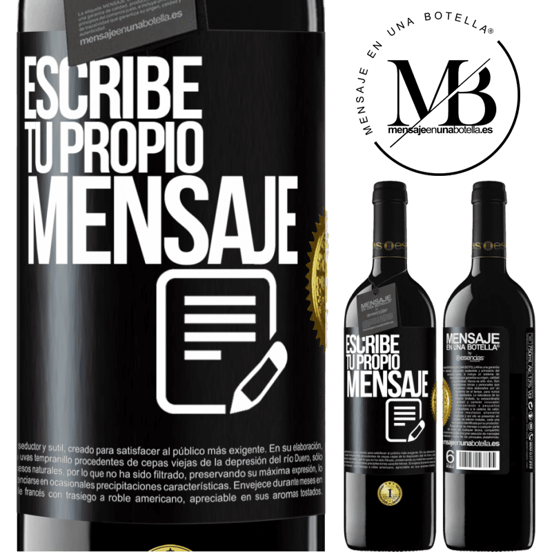 39,95 € Envío gratis | Vino Tinto Edición RED MBE Reserva Escribe tu propio mensaje Etiqueta Negra. Etiqueta personalizable Reserva 12 Meses Cosecha 2015 Tempranillo