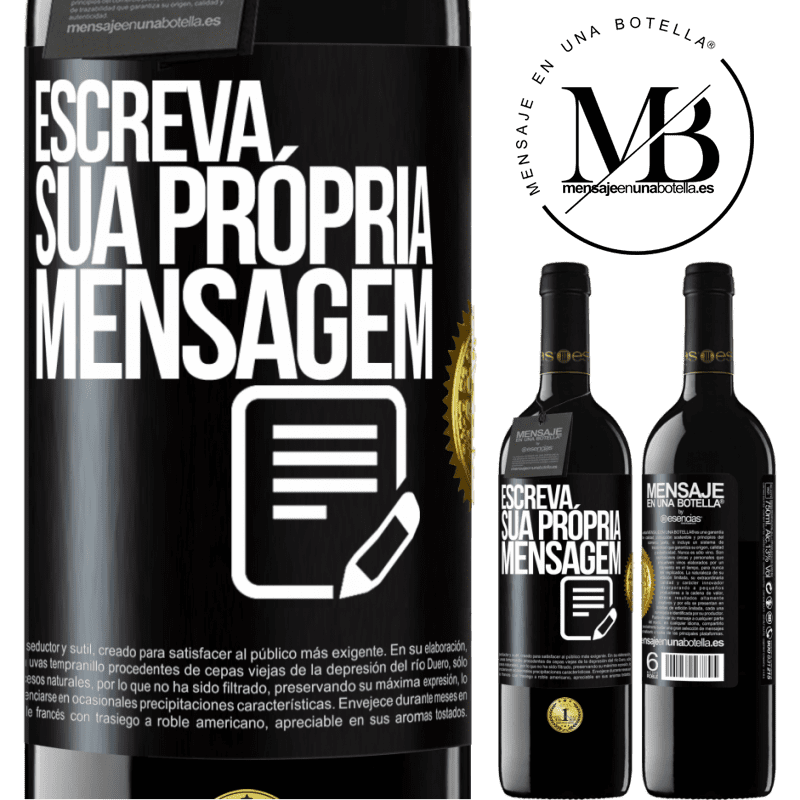 39,95 € Envio grátis | Vinho tinto Edição RED MBE Reserva Escreva sua própria mensagem Etiqueta Preta. Etiqueta personalizável Reserva 12 Meses Colheita 2015 Tempranillo