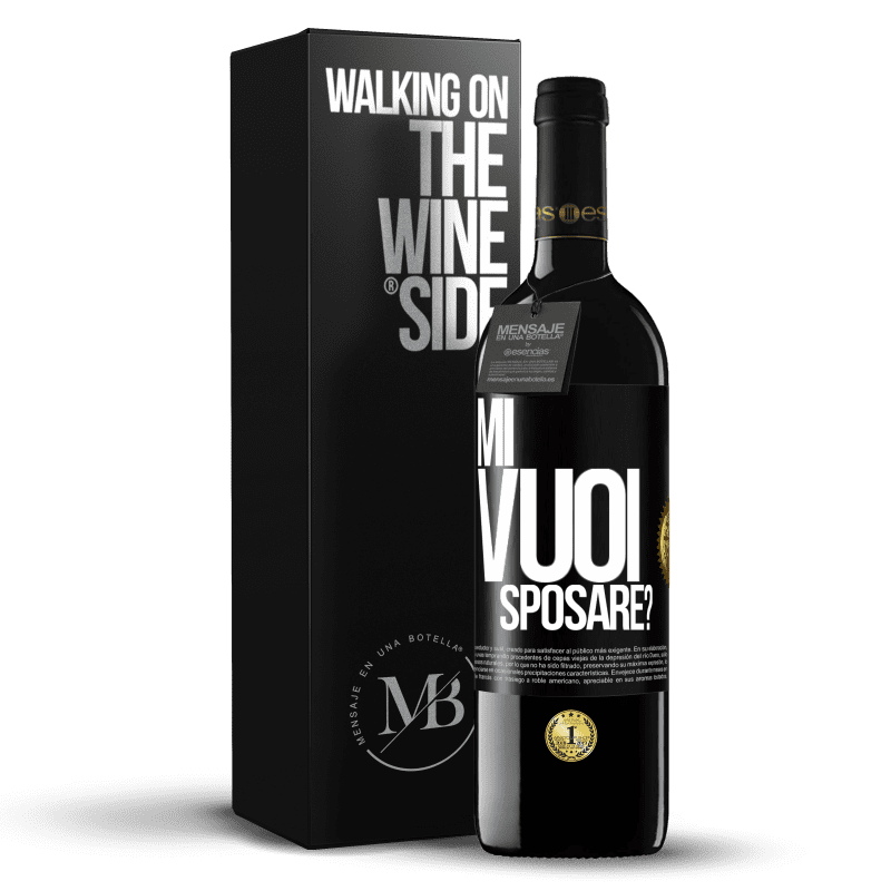 39,95 € Spedizione Gratuita | Vino rosso Edizione RED MBE Riserva Mi vuoi sposare? Etichetta Nera. Etichetta personalizzabile Riserva 12 Mesi Raccogliere 2014 Tempranillo