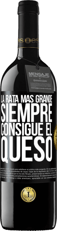 Envío gratis | Vino Tinto Edición RED MBE Reserva La rata más grande siempre consigue el queso Etiqueta Negra. Etiqueta personalizable Reserva 12 Meses Cosecha 2014 Tempranillo