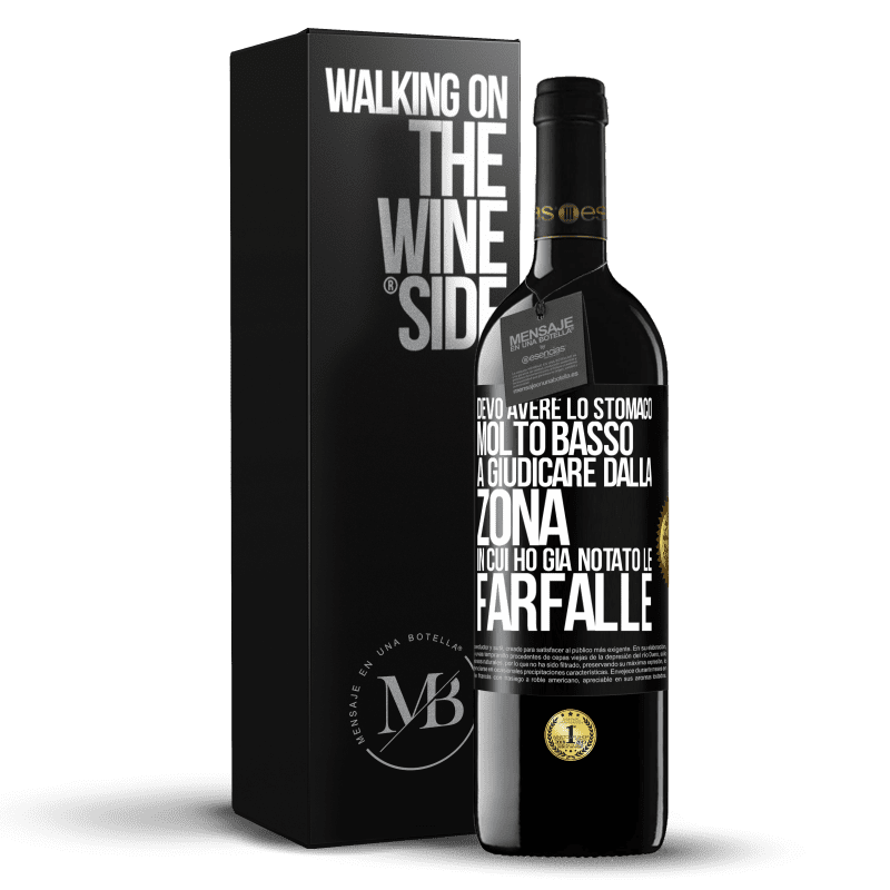 39,95 € Spedizione Gratuita | Vino rosso Edizione RED MBE Riserva Devo avere lo stomaco molto basso a giudicare dalla zona in cui ho già notato le farfalle Etichetta Nera. Etichetta personalizzabile Riserva 12 Mesi Raccogliere 2014 Tempranillo