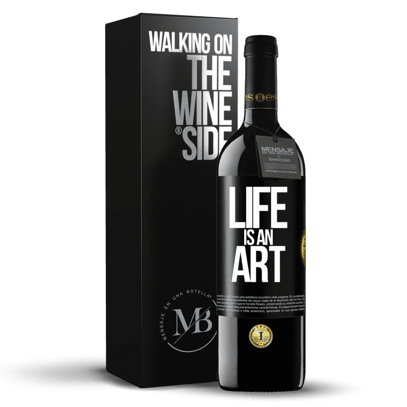 39,95 € Free Shipping | Red Wine RED Edition MBE Reserve Life is an art Black Label. Customizable label Reserve 12 Months Harvest 2014 Tempranillo