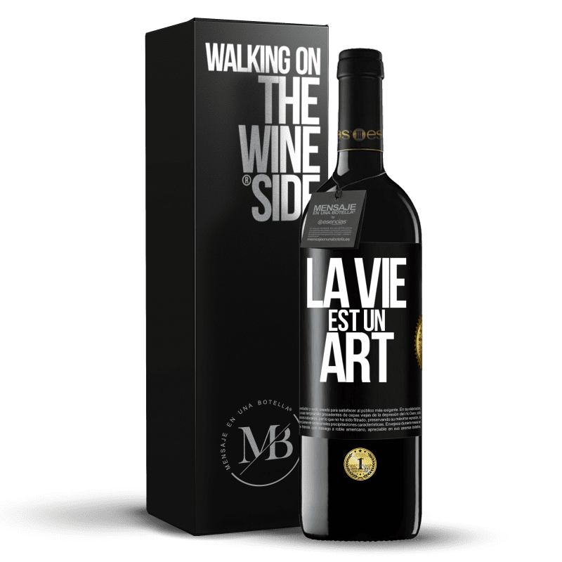 39,95 € Envoi gratuit | Vin rouge Édition RED MBE Réserve La vie est un art Étiquette Noire. Étiquette personnalisable Réserve 12 Mois Récolte 2014 Tempranillo