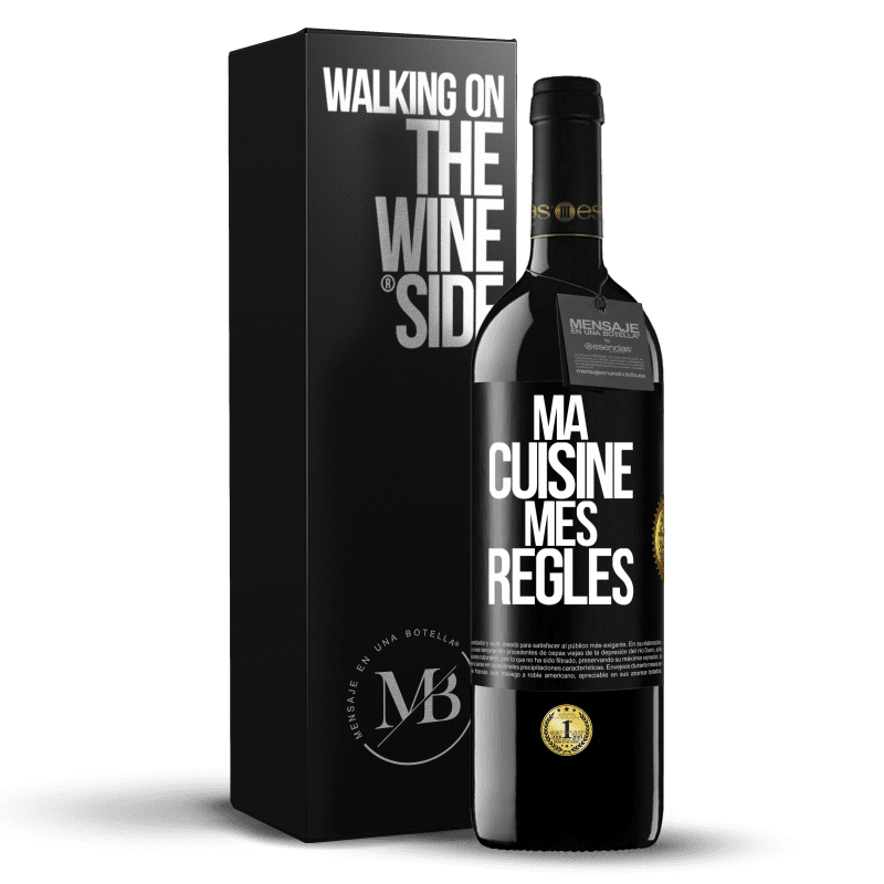 39,95 € Envoi gratuit | Vin rouge Édition RED MBE Réserve Ma cuisine, mes règles Étiquette Noire. Étiquette personnalisable Réserve 12 Mois Récolte 2015 Tempranillo