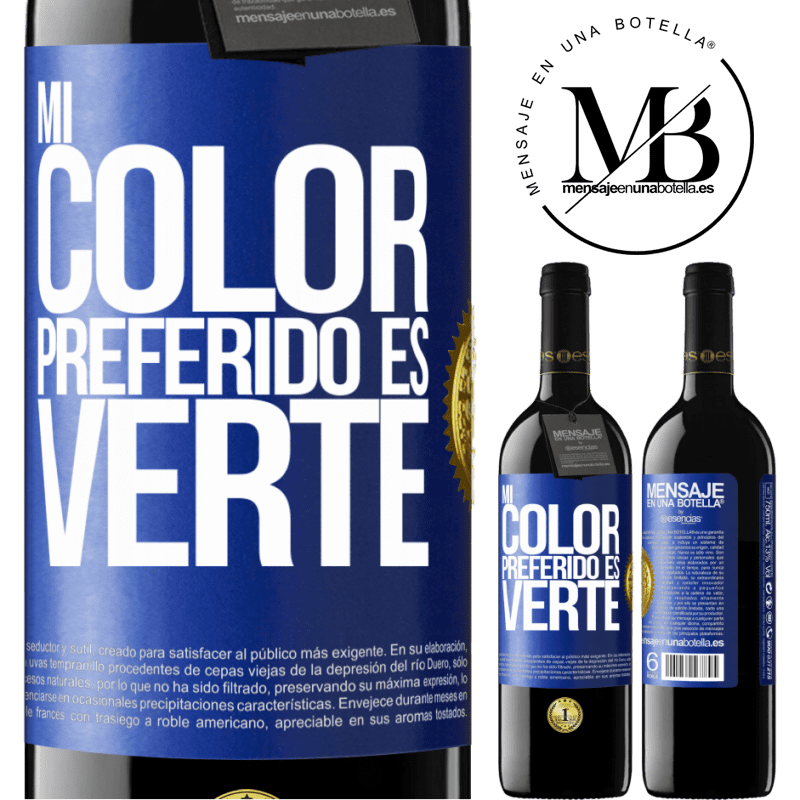 24,95 € Free Shipping | Red Wine RED Edition Crianza 6 Months Mi color preferido es: verte Blue Label. Customizable label Aging in oak barrels 6 Months Harvest 2019 Tempranillo