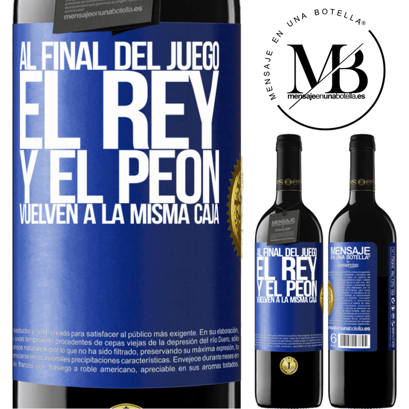 39,95 € Envío gratis | Vino Tinto Edición RED MBE Reserva Al final del juego, el rey y el peón vuelven a la misma caja Etiqueta Azul. Etiqueta personalizable Reserva 12 Meses Cosecha 2014 Tempranillo