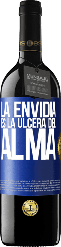 39,95 € | Vino Tinto Edición RED MBE Reserva La envidia es la úlcera del alma Etiqueta Azul. Etiqueta personalizable Reserva 12 Meses Cosecha 2015 Tempranillo