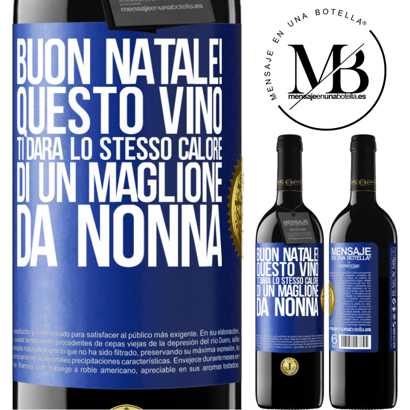 39,95 € Spedizione Gratuita | Vino rosso Edizione RED MBE Riserva Buon natale! Questo vino ti darà lo stesso calore di un maglione da nonna Etichetta Blu. Etichetta personalizzabile Riserva 12 Mesi Raccogliere 2014 Tempranillo