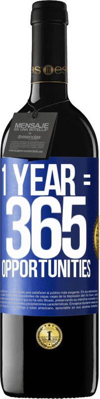 39,95 € | Red Wine RED Edition MBE Reserve 1 year 365 opportunities Blue Label. Customizable label Reserve 12 Months Harvest 2015 Tempranillo