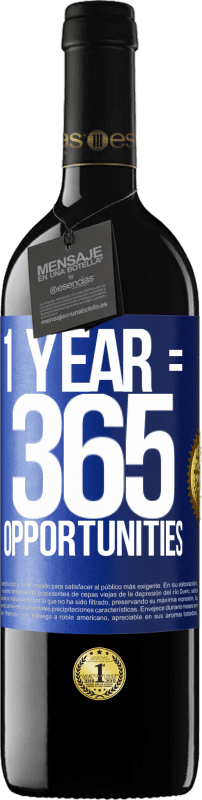 39,95 € | Vinho tinto Edição RED MBE Reserva 1 year 365 opportunities Etiqueta Azul. Etiqueta personalizável Reserva 12 Meses Colheita 2014 Tempranillo