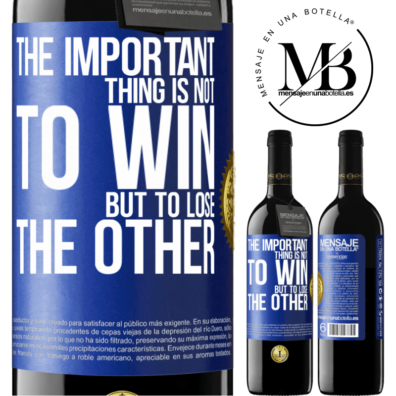 24,95 € Free Shipping | Red Wine RED Edition Crianza 6 Months The important thing is not to win, but to lose the other Blue Label. Customizable label Aging in oak barrels 6 Months Harvest 2019 Tempranillo
