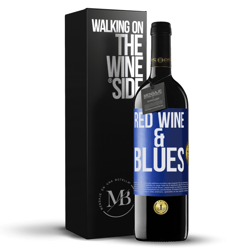39,95 € Kostenloser Versand | Rotwein RED Ausgabe MBE Reserve Red wine & Blues Blaue Markierung. Anpassbares Etikett Reserve 12 Monate Ernte 2014 Tempranillo