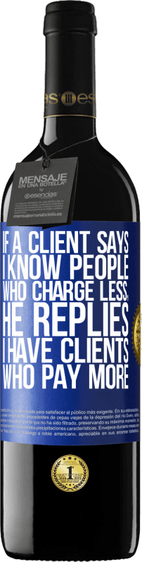 «If a client says I know people who charge less, he replies I have clients who pay more» RED Edition Crianza 6 Months