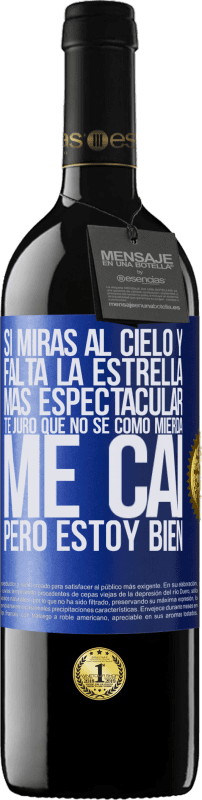 39,95 € | Vino Tinto Edición RED MBE Reserva Si miras al cielo y falta la estrella más espectacular, te juro que no sé cómo mierda me caí, pero estoy bien Etiqueta Azul. Etiqueta personalizable Reserva 12 Meses Cosecha 2016 Tempranillo