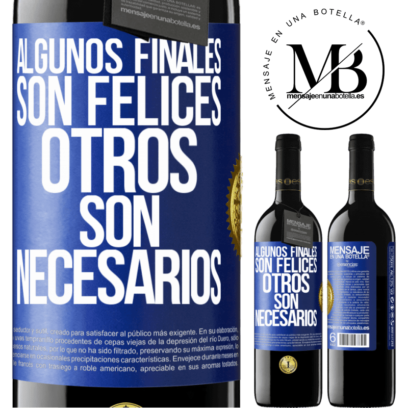 39,95 € Envío gratis | Vino Tinto Edición RED MBE Reserva Algunos finales son felices. Otros son necesarios Etiqueta Azul. Etiqueta personalizable Reserva 12 Meses Cosecha 2015 Tempranillo