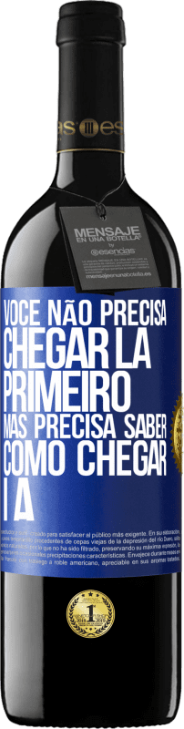 39,95 € | Vinho tinto Edição RED MBE Reserva Você não precisa chegar lá primeiro, mas precisa saber como chegar lá Etiqueta Azul. Etiqueta personalizável Reserva 12 Meses Colheita 2016 Tempranillo