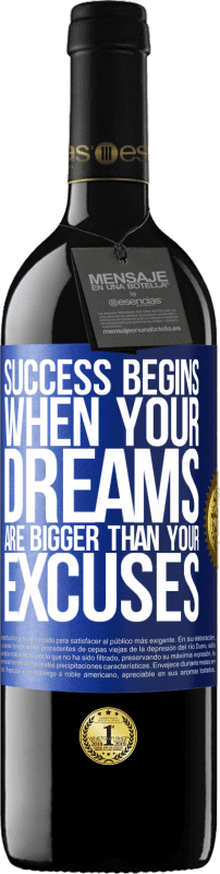 Free Shipping | Red Wine RED Edition MBE Reserve Success begins when your dreams are bigger than your excuses Blue Label. Customizable label Reserve 12 Months Harvest 2014 Tempranillo