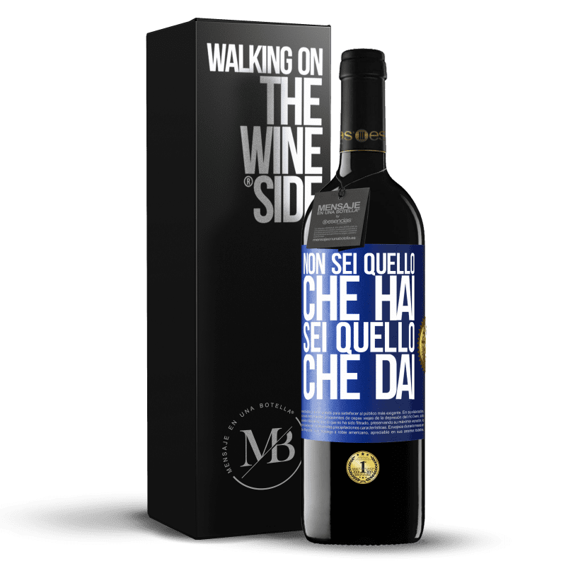 39,95 € Spedizione Gratuita | Vino rosso Edizione RED MBE Riserva Non sei quello che hai. Sei quello che dai Etichetta Blu. Etichetta personalizzabile Riserva 12 Mesi Raccogliere 2015 Tempranillo