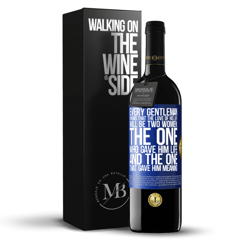 24,95 € Free Shipping | Red Wine RED Edition Crianza 6 Months Every gentleman knows that the love of his life will be two women: the one who gave him life and the one that gave him Blue Label. Customizable label Aging in oak barrels 6 Months Harvest 2019 Tempranillo