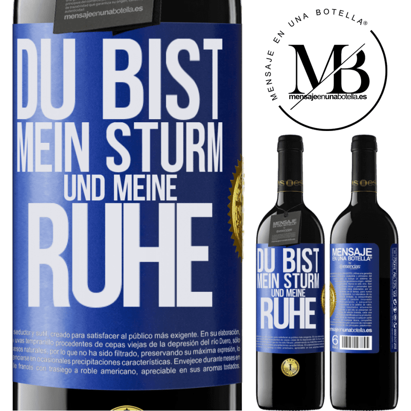 39,95 € Kostenloser Versand | Rotwein RED Ausgabe MBE Reserve Du bist mein Sturm und meine Ruhe Blaue Markierung. Anpassbares Etikett Reserve 12 Monate Ernte 2014 Tempranillo