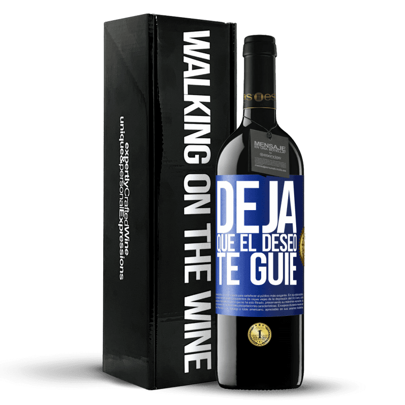 39,95 € Envío gratis | Vino Tinto Edición RED MBE Reserva Deja que el deseo te guíe Etiqueta Azul. Etiqueta personalizable Reserva 12 Meses Cosecha 2015 Tempranillo