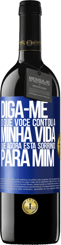 39,95 € Envio grátis | Vinho tinto Edição RED MBE Reserva Diga-me o que você contou a minha vida que agora está sorrindo para mim Etiqueta Azul. Etiqueta personalizável Reserva 12 Meses Colheita 2015 Tempranillo