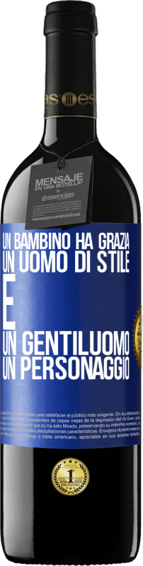 39,95 € | Vino rosso Edizione RED MBE Riserva Un bambino ha grazia, un uomo di stile e un gentiluomo, un personaggio Etichetta Blu. Etichetta personalizzabile Riserva 12 Mesi Raccogliere 2015 Tempranillo