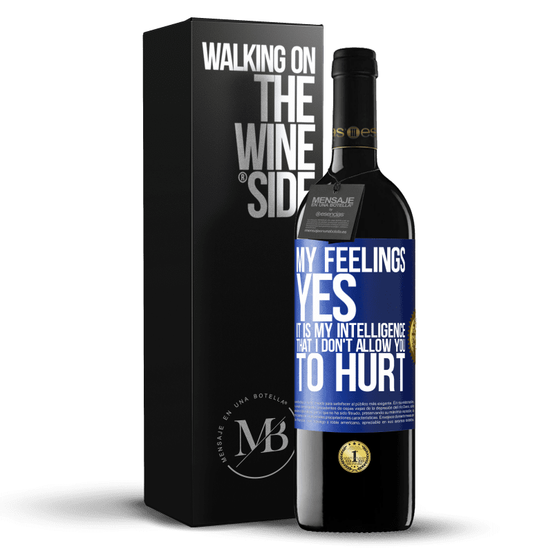 24,95 € Free Shipping | Red Wine RED Edition Crianza 6 Months My feelings, yes. It is my intelligence that I don't allow you to hurt Blue Label. Customizable label Aging in oak barrels 6 Months Harvest 2019 Tempranillo