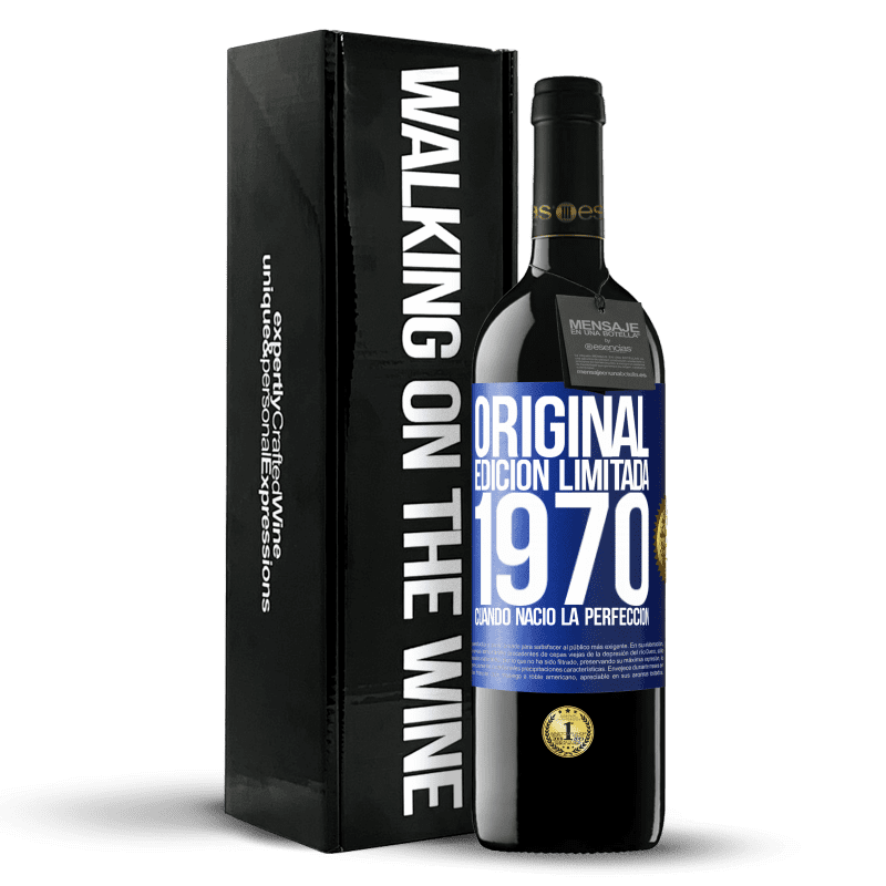 39,95 € Envío gratis | Vino Tinto Edición RED MBE Reserva Original. Edición Limitada. 1970. Cuando nació la perfección Etiqueta Azul. Etiqueta personalizable Reserva 12 Meses Cosecha 2016 Tempranillo