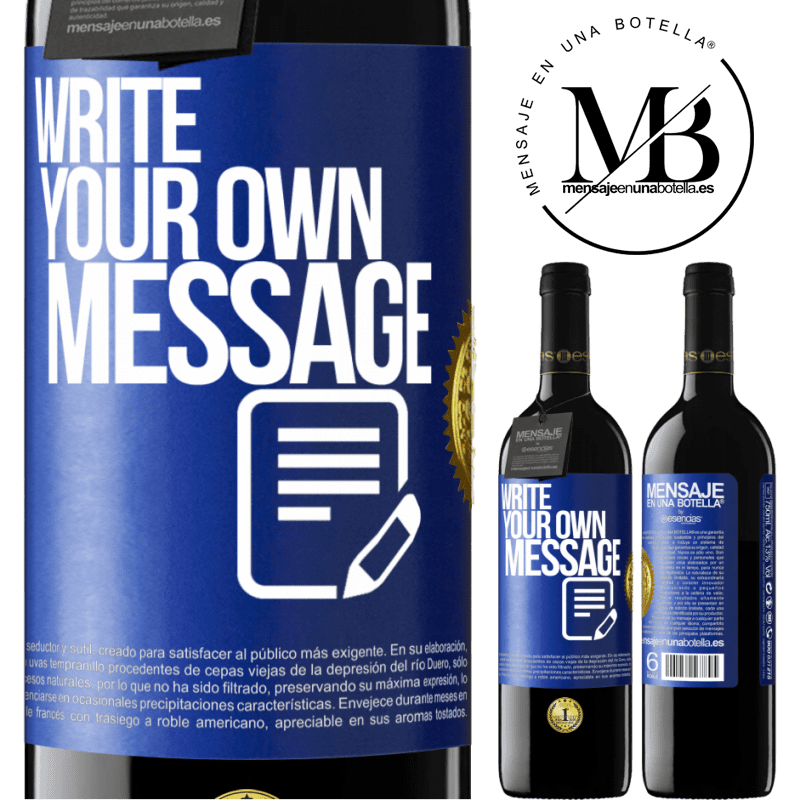 39,95 € Free Shipping | Red Wine RED Edition MBE Reserve Write your own message Blue Label. Customizable label Reserve 12 Months Harvest 2014 Tempranillo