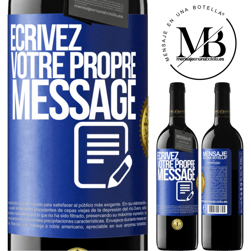 39,95 € Envoi gratuit | Vin rouge Édition RED MBE Réserve Écrivez votre propre message Étiquette Bleue. Étiquette personnalisable Réserve 12 Mois Récolte 2015 Tempranillo