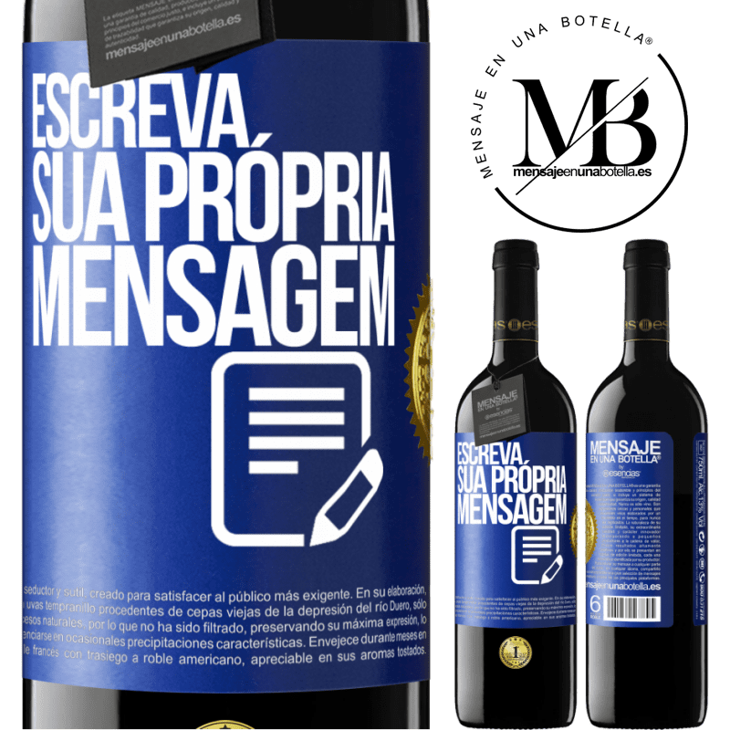 39,95 € Envio grátis | Vinho tinto Edição RED MBE Reserva Escreva sua própria mensagem Etiqueta Azul. Etiqueta personalizável Reserva 12 Meses Colheita 2016 Tempranillo
