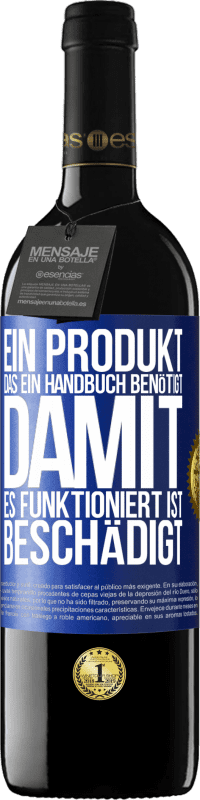 39,95 € Kostenloser Versand | Rotwein RED Ausgabe MBE Reserve Ein Produkt, das ein Handbuch benötigt, damit es funktioniert, ist beschädigt Blaue Markierung. Anpassbares Etikett Reserve 12 Monate Ernte 2016 Tempranillo