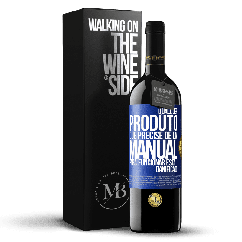 39,95 € Envio grátis | Vinho tinto Edição RED MBE Reserva Qualquer produto que precise de um manual para funcionar está danificado Etiqueta Azul. Etiqueta personalizável Reserva 12 Meses Colheita 2014 Tempranillo