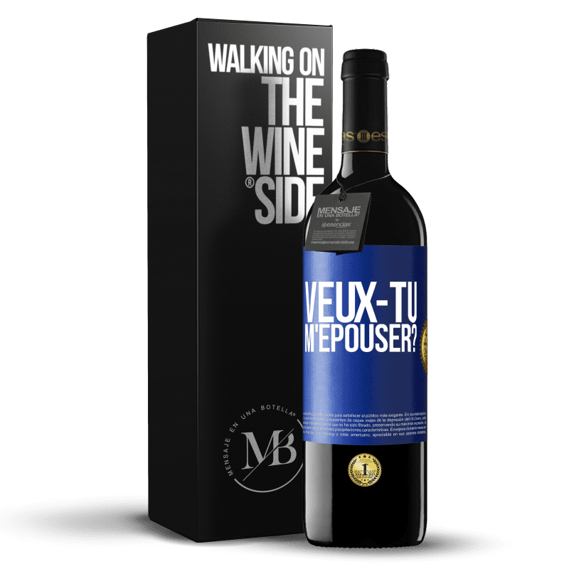 39,95 € Envoi gratuit | Vin rouge Édition RED MBE Réserve Veux-tu m'épouser? Étiquette Bleue. Étiquette personnalisable Réserve 12 Mois Récolte 2014 Tempranillo