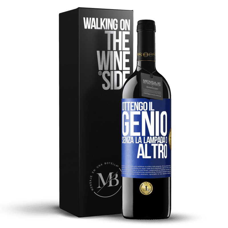 39,95 € Spedizione Gratuita | Vino rosso Edizione RED MBE Riserva Ottengo il genio senza la lampada o altro Etichetta Blu. Etichetta personalizzabile Riserva 12 Mesi Raccogliere 2014 Tempranillo