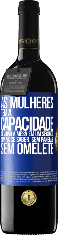 39,95 € Envio grátis | Vinho tinto Edição RED MBE Reserva As mulheres têm a capacidade de virar a mesa em um segundo. Sem você saber, sem panela e sem omelete Etiqueta Azul. Etiqueta personalizável Reserva 12 Meses Colheita 2016 Tempranillo