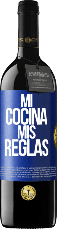 39,95 € | Vino Tinto Edición RED MBE Reserva Mi cocina, mis reglas Etiqueta Azul. Etiqueta personalizable Reserva 12 Meses Cosecha 2016 Tempranillo
