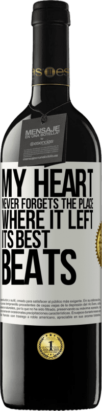 39,95 € | Red Wine RED Edition MBE Reserve My heart never forgets the place where it left its best beats White Label. Customizable label Reserve 12 Months Harvest 2015 Tempranillo