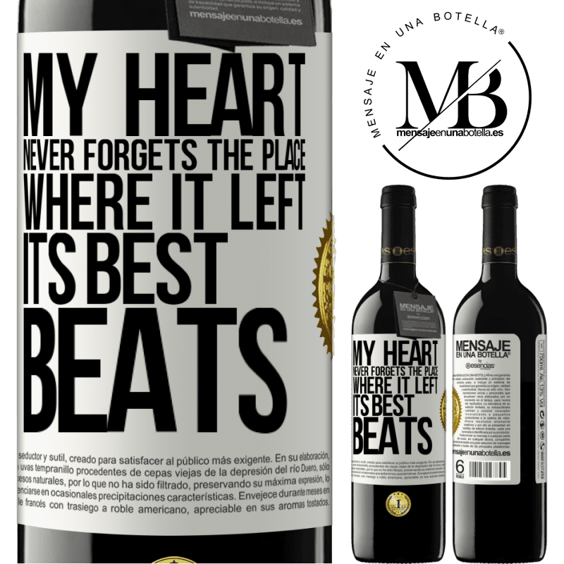 24,95 € Free Shipping | Red Wine RED Edition Crianza 6 Months My heart never forgets the place where it left its best beats White Label. Customizable label Aging in oak barrels 6 Months Harvest 2019 Tempranillo