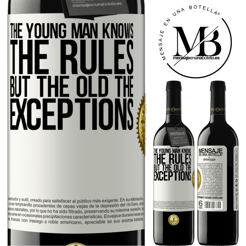 24,95 € Free Shipping | Red Wine RED Edition Crianza 6 Months The young man knows the rules, but the old the exceptions White Label. Customizable label Aging in oak barrels 6 Months Harvest 2019 Tempranillo