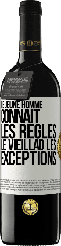 Envoi gratuit | Vin rouge Édition RED MBE Réserve Le jeune homme connaît les règles, le vieillad les exceptions Étiquette Blanche. Étiquette personnalisable Réserve 12 Mois Récolte 2014 Tempranillo