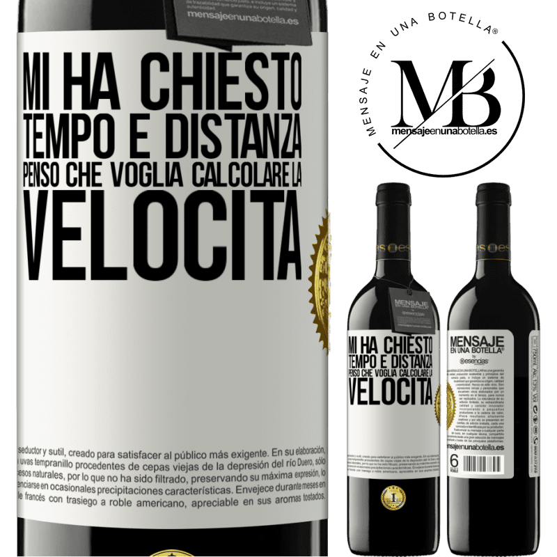 39,95 € Spedizione Gratuita | Vino rosso Edizione RED MBE Riserva Mi ha chiesto tempo e distanza. Penso che voglia calcolare la velocità Etichetta Bianca. Etichetta personalizzabile Riserva 12 Mesi Raccogliere 2014 Tempranillo