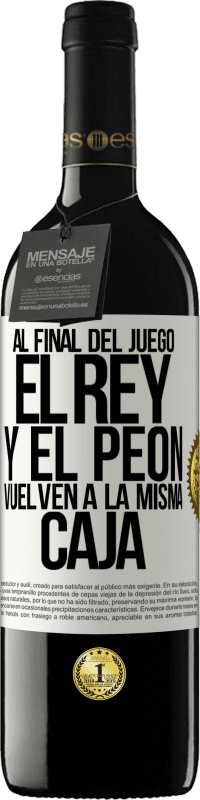 39,95 € Envío gratis | Vino Tinto Edición RED MBE Reserva Al final del juego, el rey y el peón vuelven a la misma caja Etiqueta Blanca. Etiqueta personalizable Reserva 12 Meses Cosecha 2016 Tempranillo