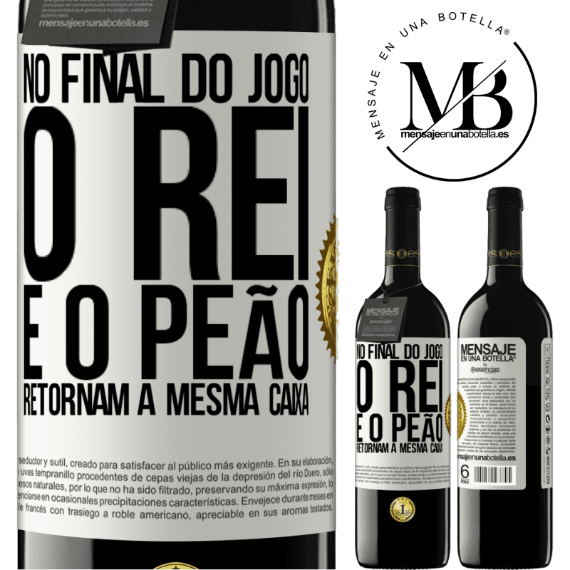 39,95 € Envio grátis | Vinho tinto Edição RED MBE Reserva No final do jogo, o rei e o peão retornam à mesma caixa Etiqueta Branca. Etiqueta personalizável Reserva 12 Meses Colheita 2014 Tempranillo