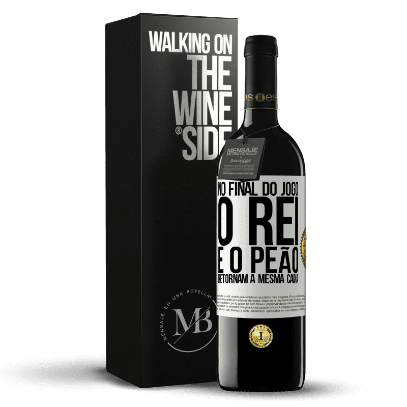 39,95 € Envio grátis | Vinho tinto Edição RED MBE Reserva No final do jogo, o rei e o peão retornam à mesma caixa Etiqueta Branca. Etiqueta personalizável Reserva 12 Meses Colheita 2015 Tempranillo