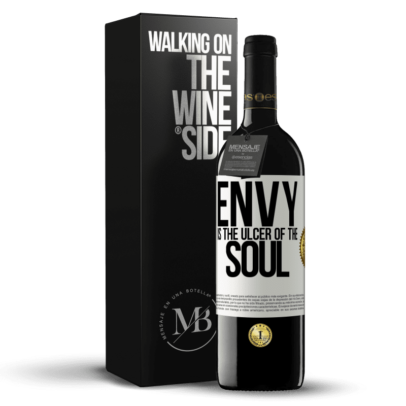 39,95 € Free Shipping | Red Wine RED Edition MBE Reserve Envy is the ulcer of the soul White Label. Customizable label Reserve 12 Months Harvest 2014 Tempranillo