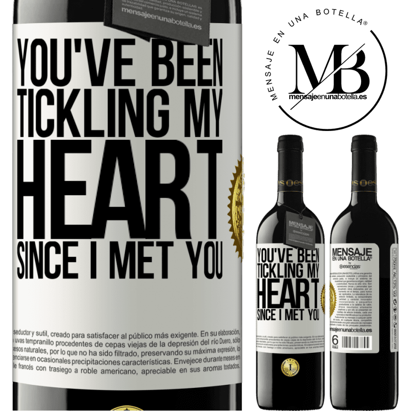 24,95 € Free Shipping | Red Wine RED Edition Crianza 6 Months You've been tickling my heart since I met you White Label. Customizable label Aging in oak barrels 6 Months Harvest 2019 Tempranillo