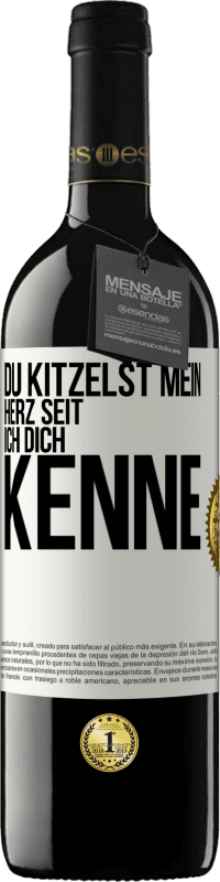 Kostenloser Versand | Rotwein RED Ausgabe MBE Reserve Du kitzelst mein Herz seit ich dich kenne Weißes Etikett. Anpassbares Etikett Reserve 12 Monate Ernte 2014 Tempranillo